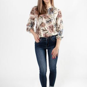 Chemisier femme coupe classique avec imprimé fleuri