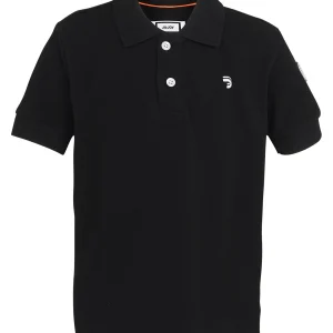Polo Essentials enfant unisexe noir caviar coupe droite en coton