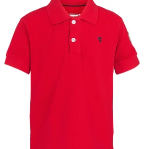 Polo Essentials enfant unisexe rouge coupe droite en coton