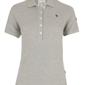 Polo Essentials femme gris clair coupe droite en coton
