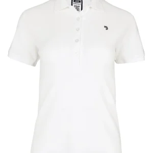 Polo Essentials femme blanc coupe droite en coton