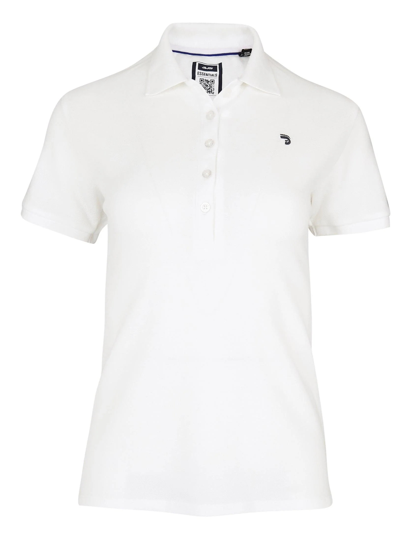 Polo Essentials femme blanc coupe droite en coton