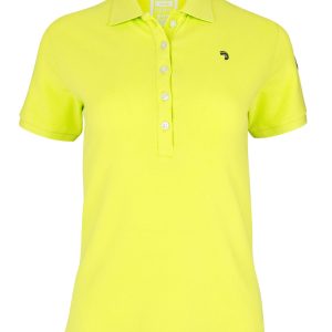 Polo Essentials femme jaune citron coupe droite en coton