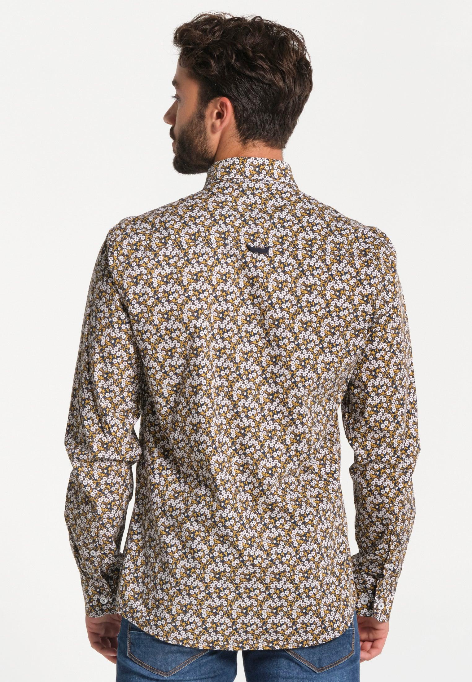 Chemise homme avec imprimé floral beige – Image 4