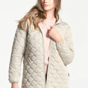 Veste femme crème légère avec capuche