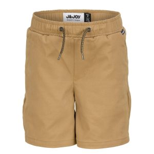 Short chino garçon beige, coupe droite, taille elastiquée