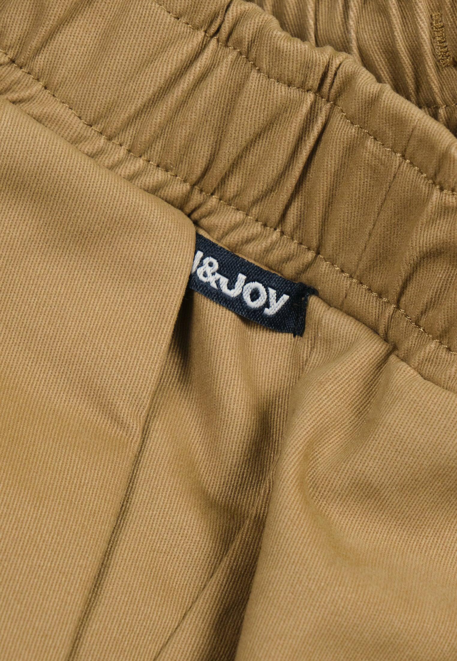 Short chino garçon beige, coupe droite, taille elastiquée – Image 3