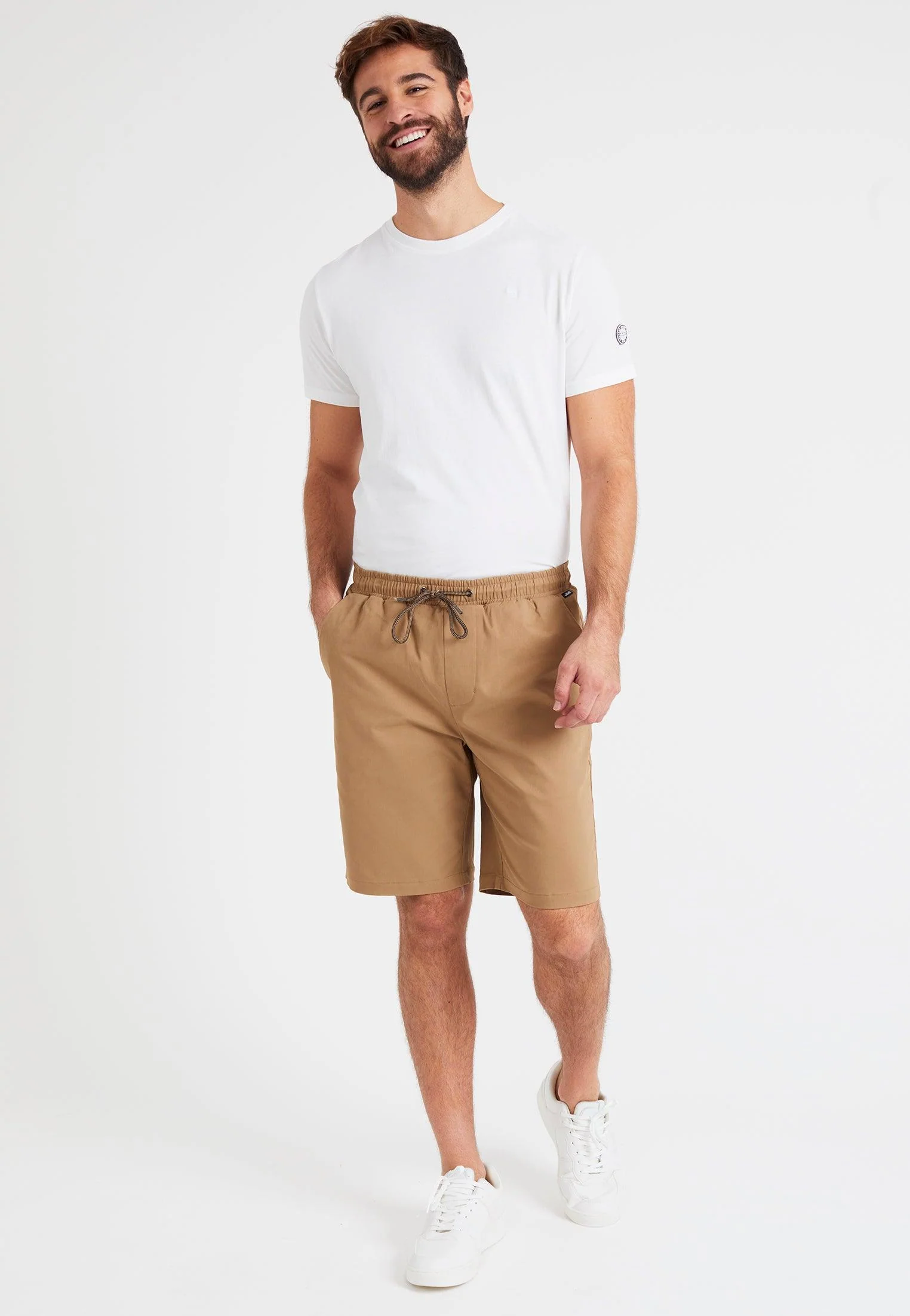 Short chino homme ligné beige – Image 2