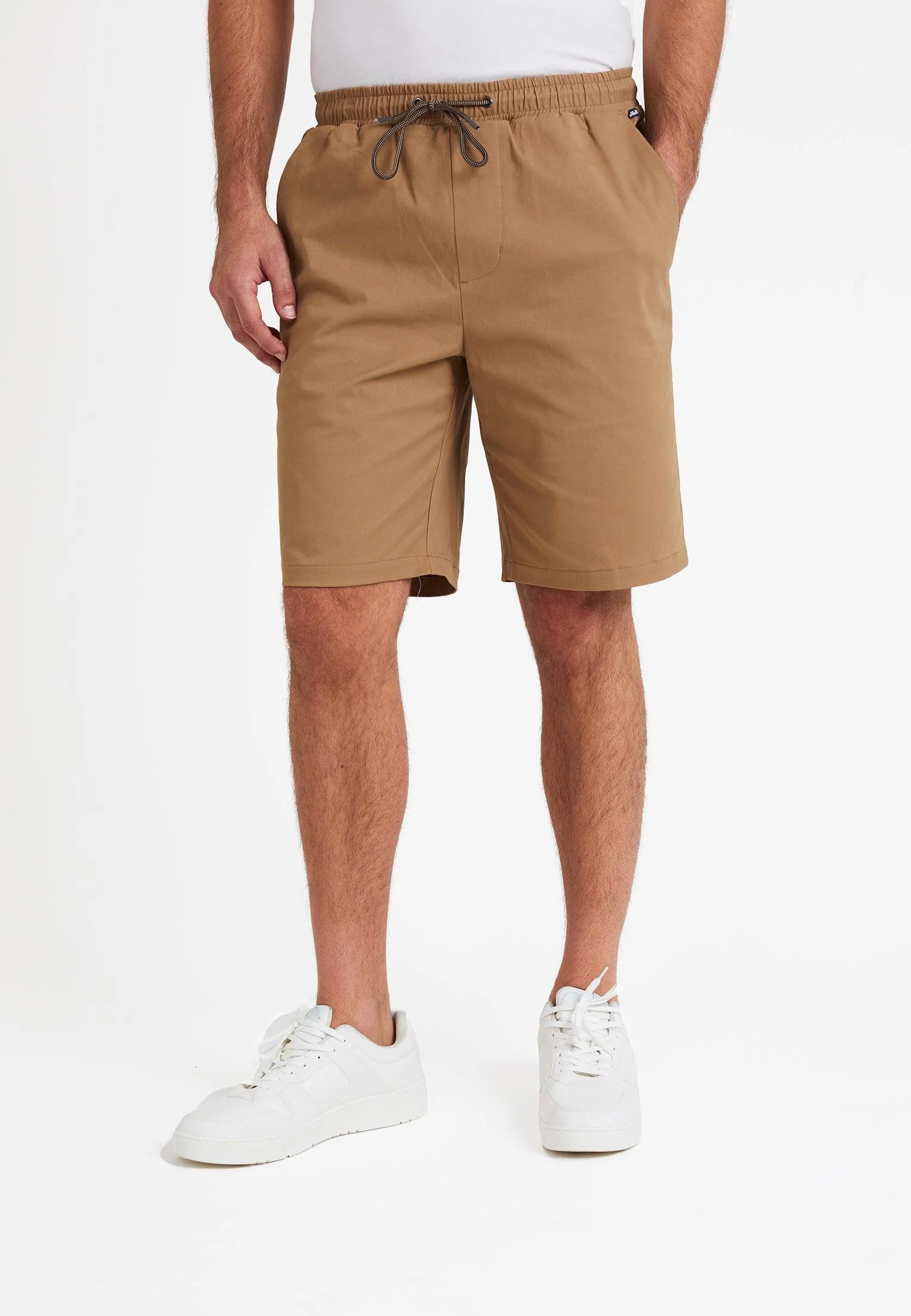 Short chino homme ligné beige
