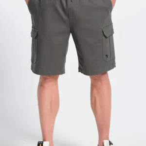 Short cargo homme en coton stretch gris
