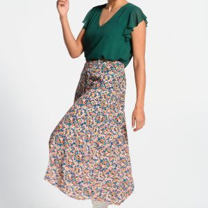 Jupe femme longue ouverture boutonnée