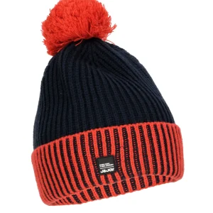 Bonnet garçon bleu et orange