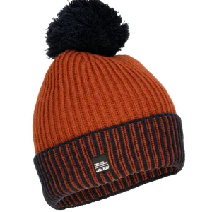 Bonnet garçon bleu marine et rouille