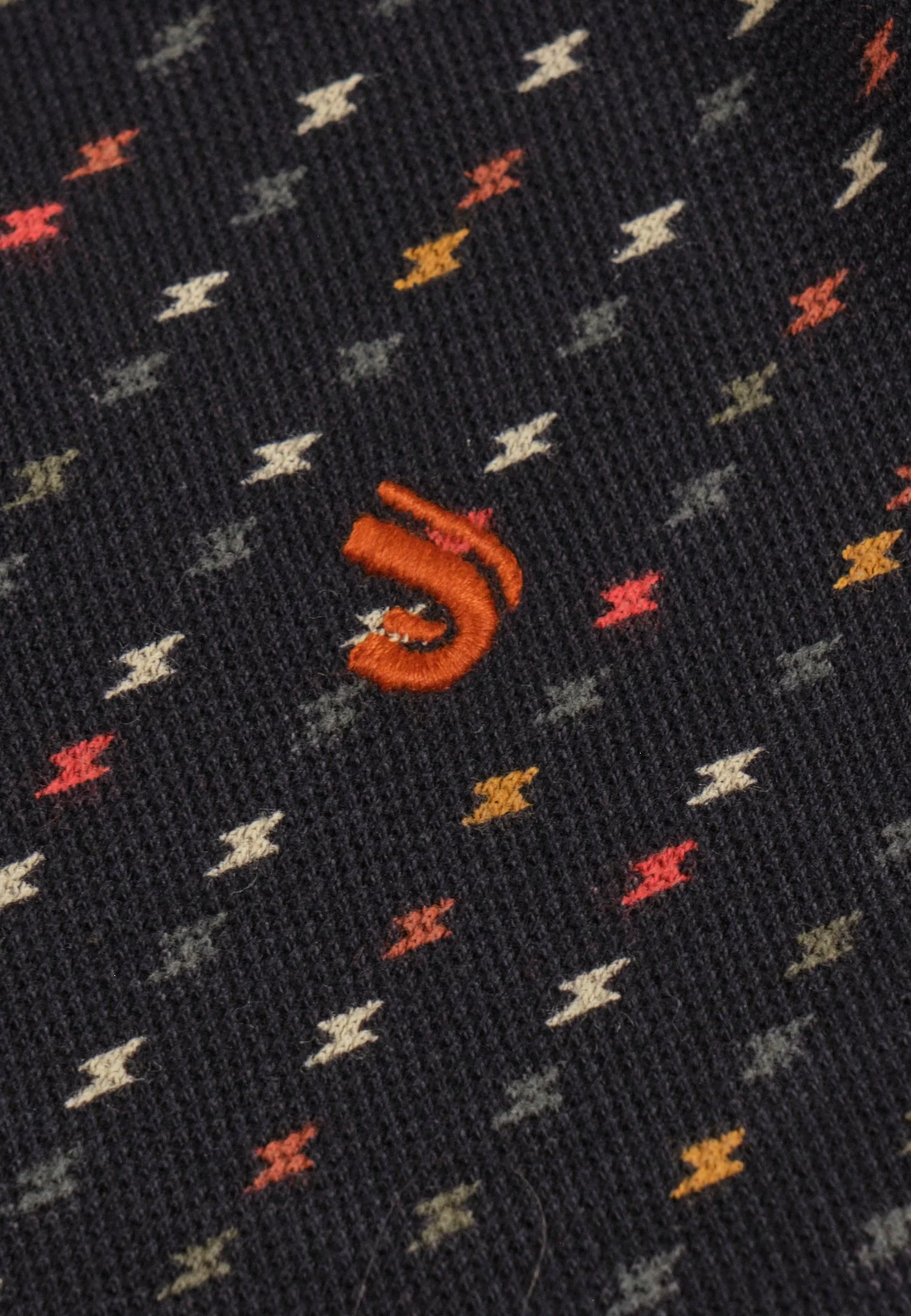 Polo homme noir, imprimé éclairs – Image 8