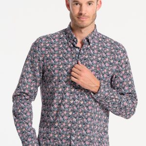 Chemise homme blanche avec imprimé fleuri
