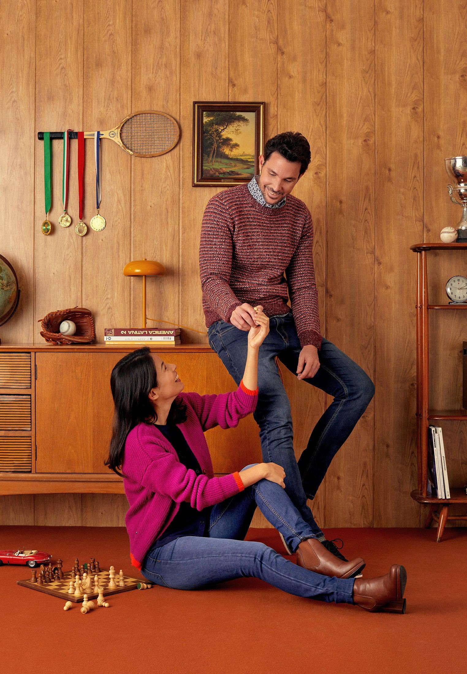 Cardigan femme fuchsia à boutons – Image 8