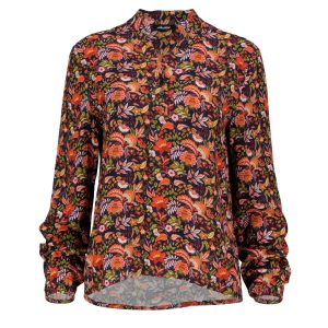 Chemisier femme rouille fleuri