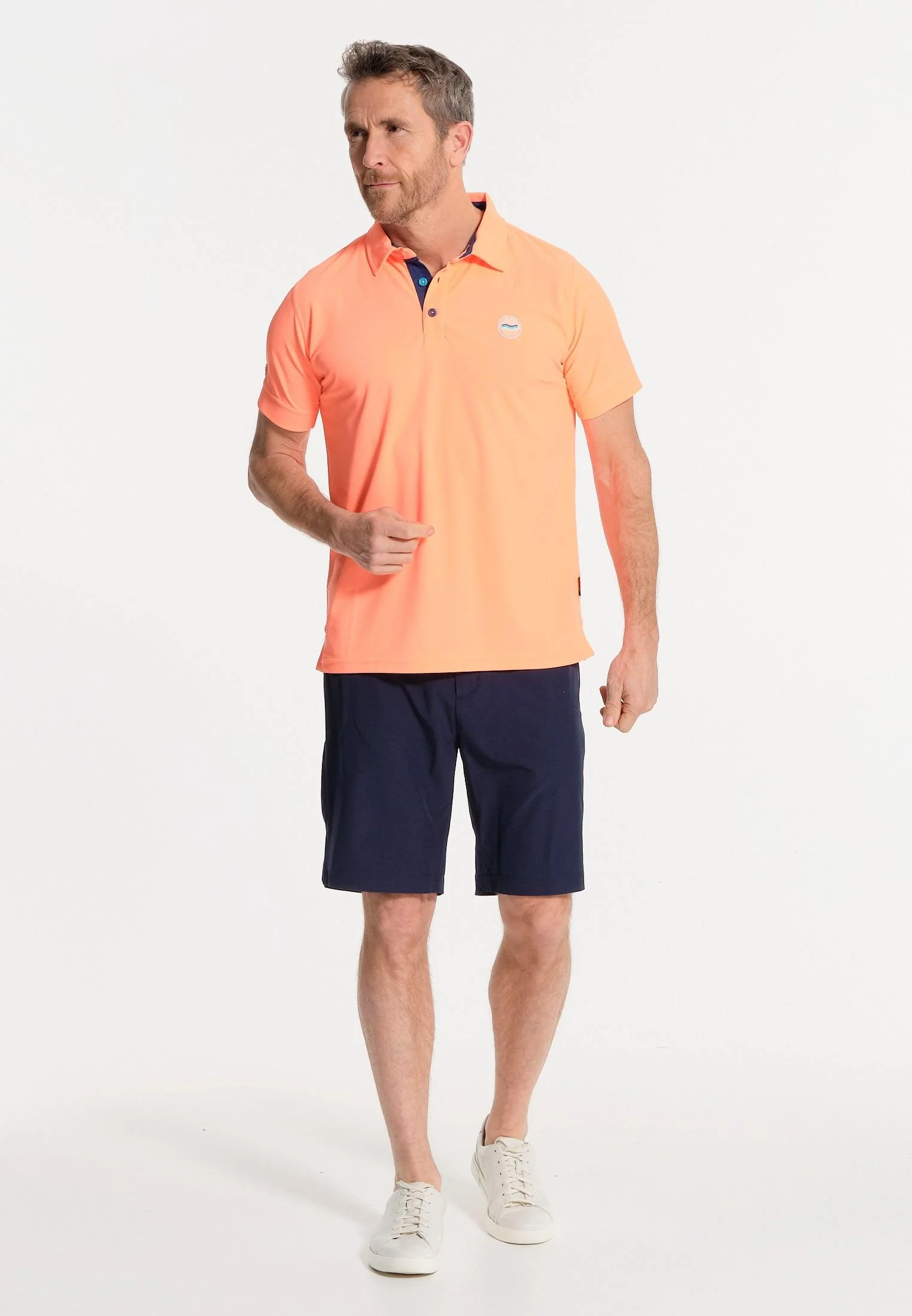 Polo homme orange uni – Image 2