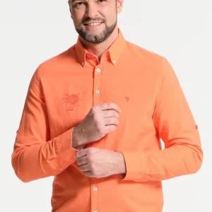 Chemise homme corail Vacation Club - effet lin