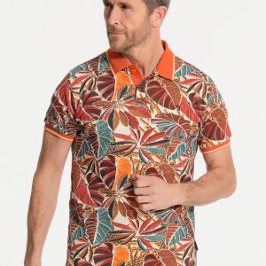 Polo homme orange végétal