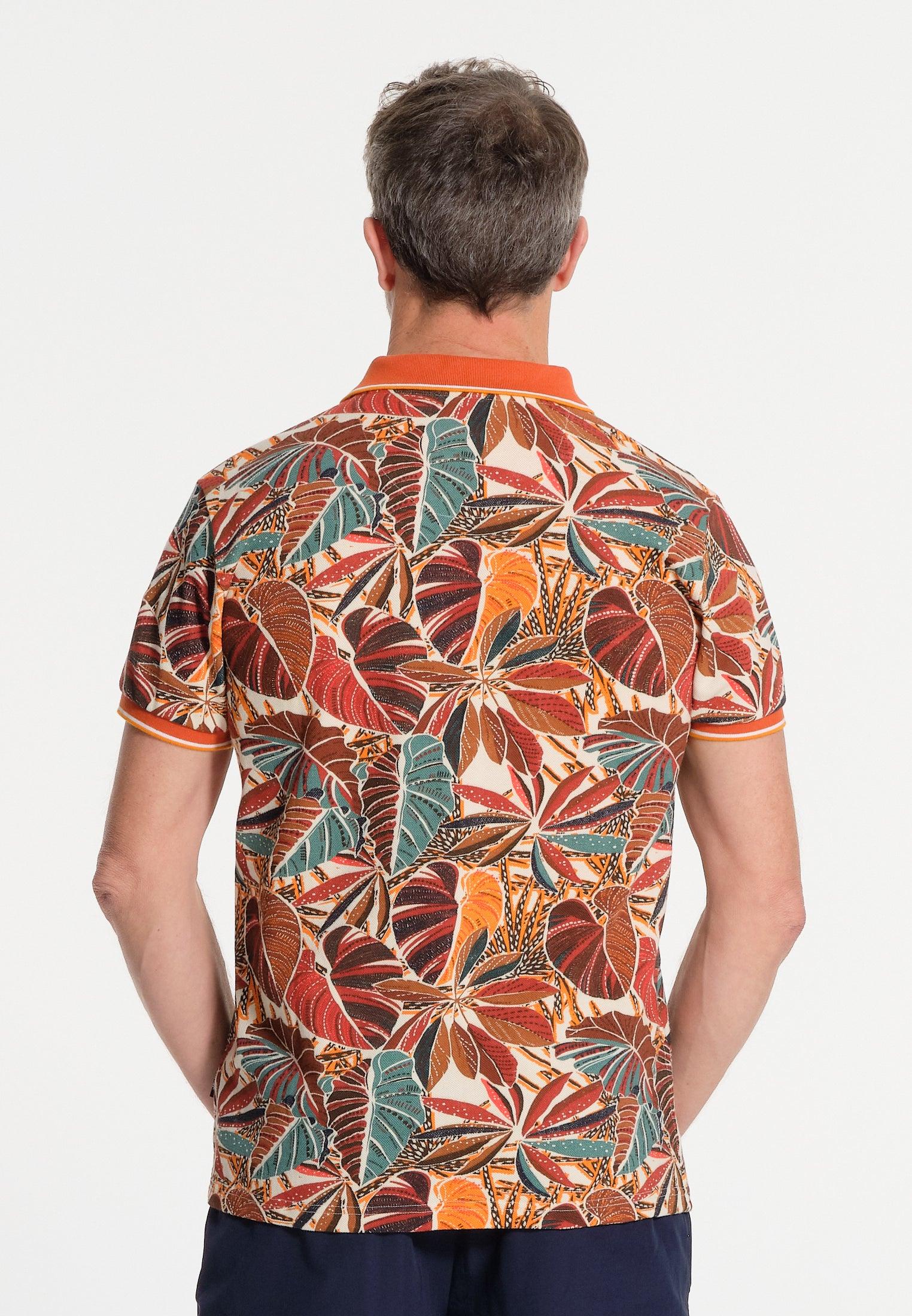 Polo homme orange végétal – Image 3