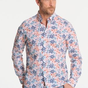 Chemise homme blanche et micro-fleurs