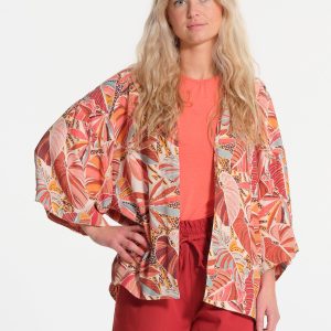 Veste manches 3/4 imprimé végétal