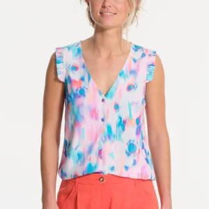 Chemisier à courte brides effet pastel