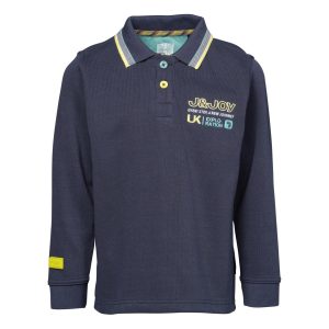 Polo garçon bleu avec logo J&JOY dans le dos
