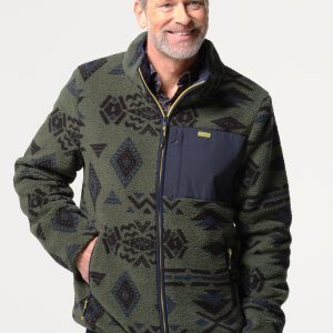 Polar homme kaki à motifs forêt