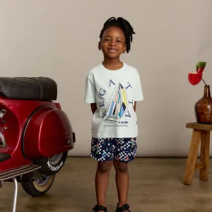 Maillot garçon bateaux bleu