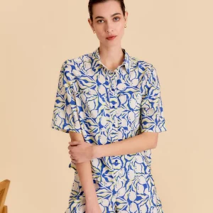 Short femme blanc et motifs citrons