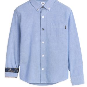 Chemise garçon bleue avec poche