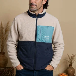 Polar homme tricolore avec poche poitrine