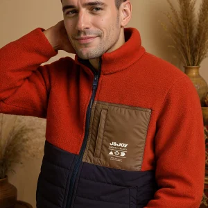 Polar homme tricolore avec poche poitrine