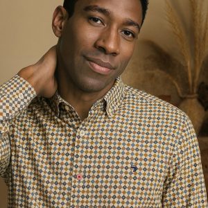 Chemise homme blanche avec mosaïque