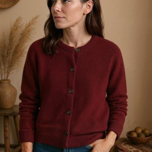 Cardigan femme avec boutonière