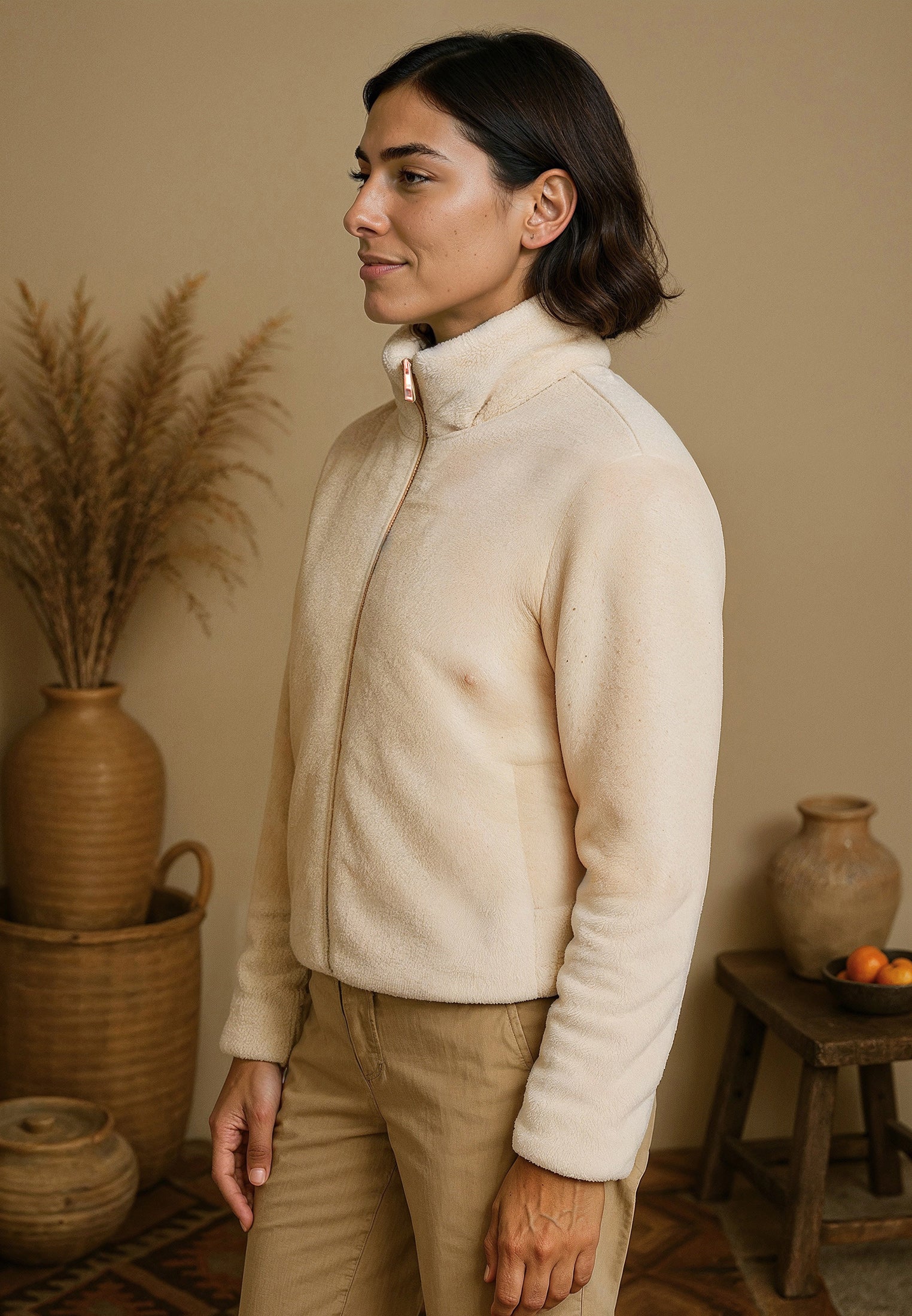 Polar femme beige zippé – Image 3