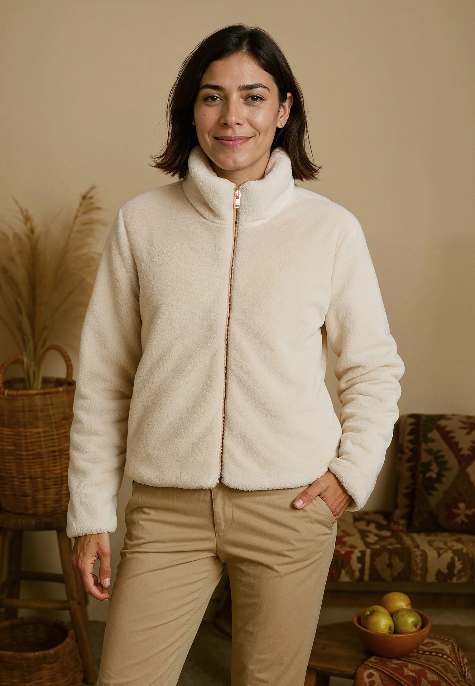 Polar femme beige zippé – Image 2