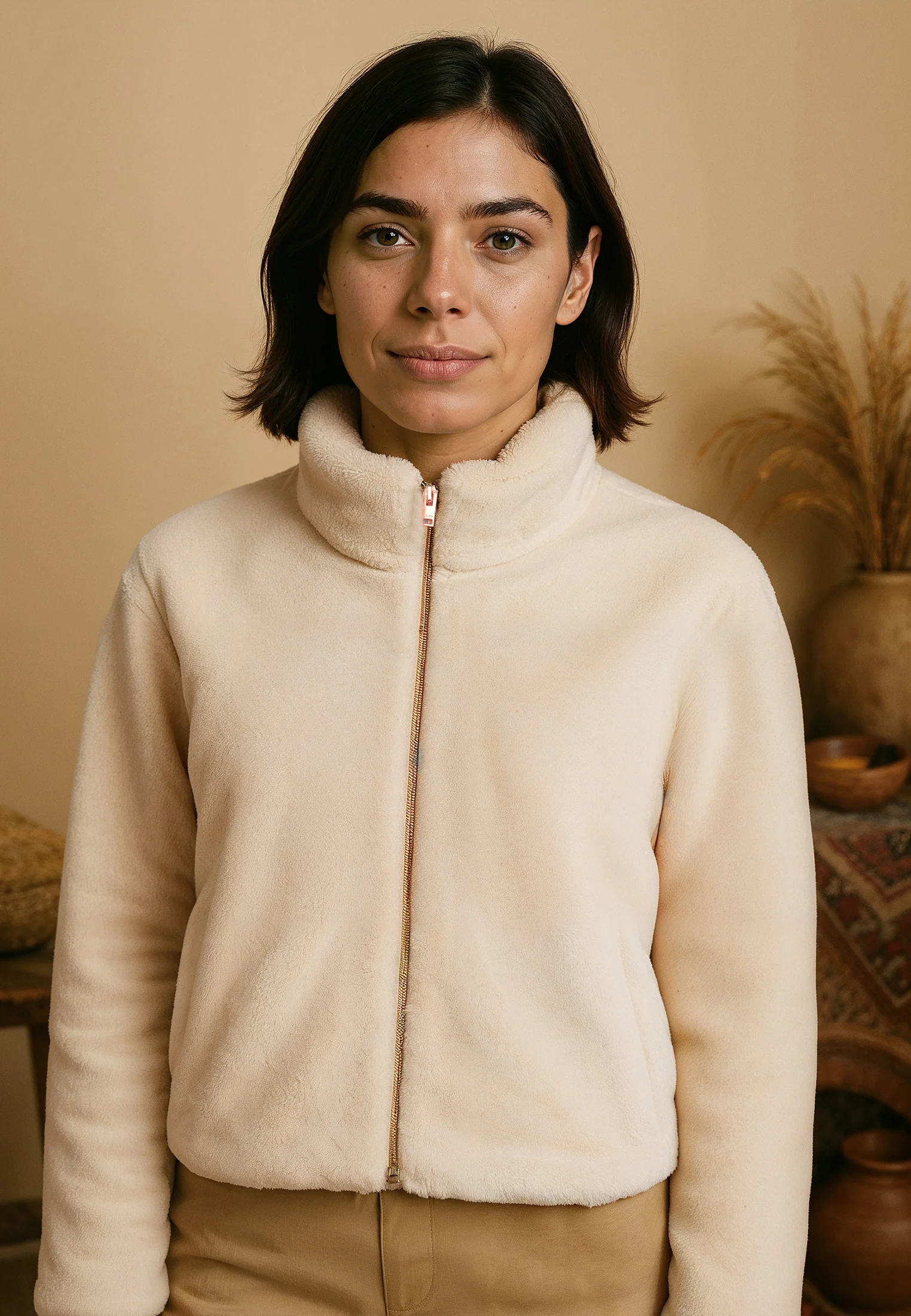 Polar femme beige zippé – Image 5