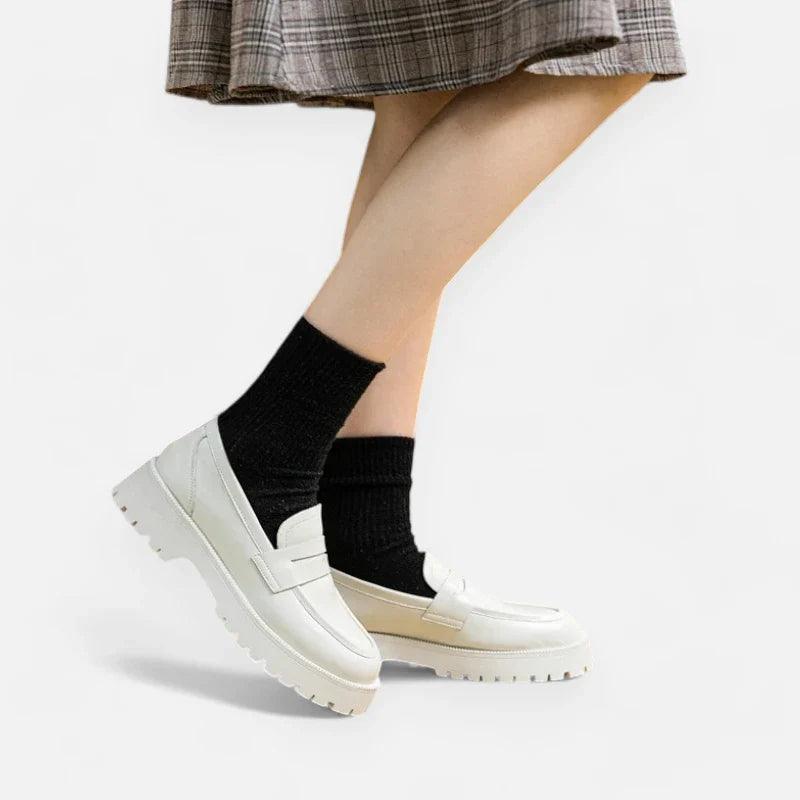 mocassin orthopédique femme compensés en cuir fendu – Image 3