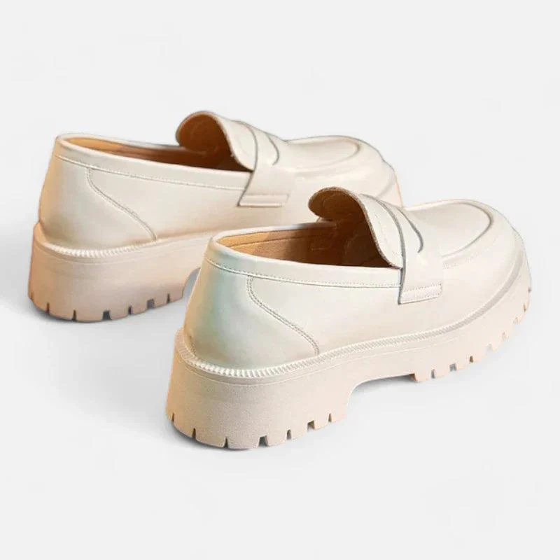 mocassin orthopédique femme compensés en cuir fendu – Image 4