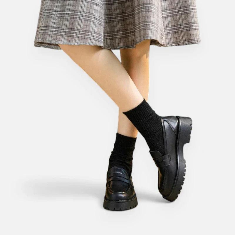 mocassin orthopédique femme compensés en cuir fendu – Image 8