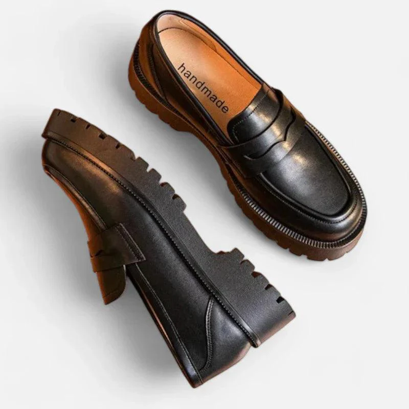 mocassin orthopédique femme compensés en cuir fendu – Image 7