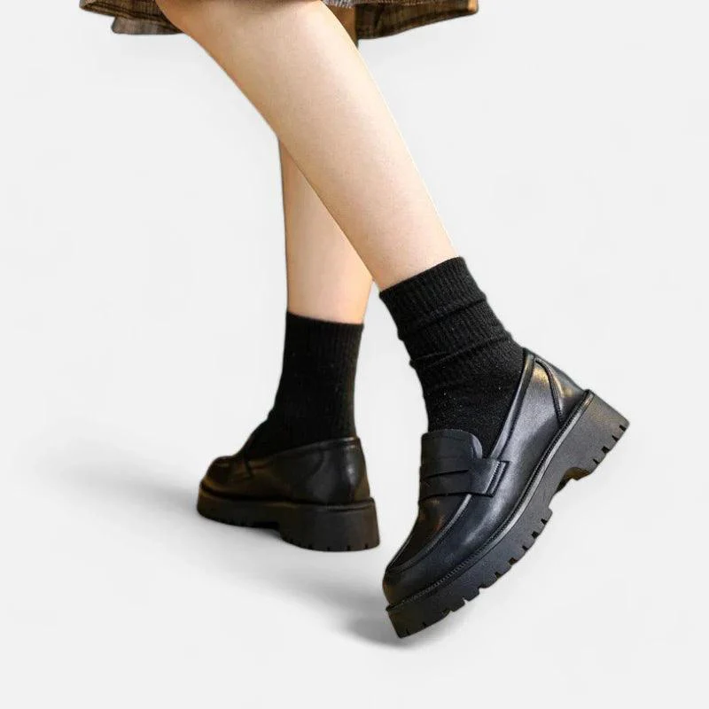 mocassin orthopédique femme compensés en cuir fendu – Image 6