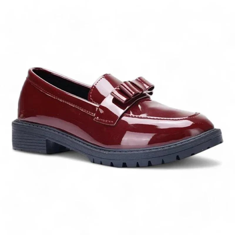 mocassin orthopédique femme vernis à talons et nœud élégant – Image 5