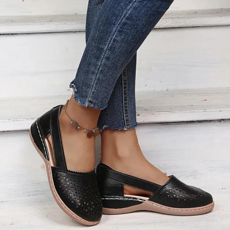 mocassin orthopédique femme ajourés à talons compensés – Image 6