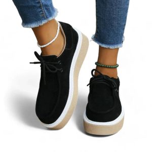 mocassin orthopédique femme compensés à lacets