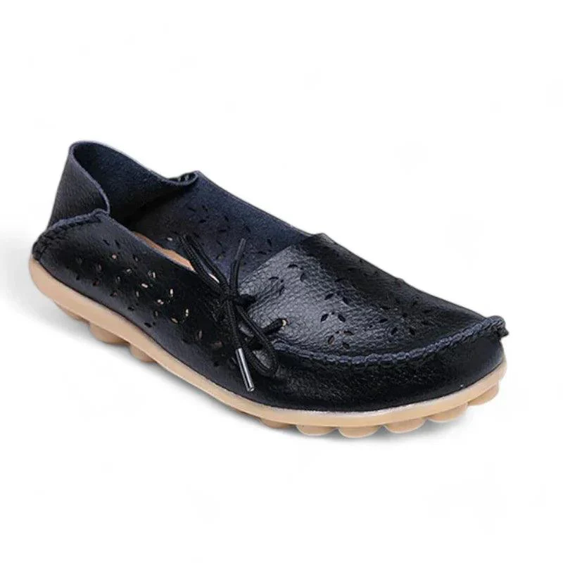 mocassin orthopédique femme ajourés en cuir fendu – Image 5