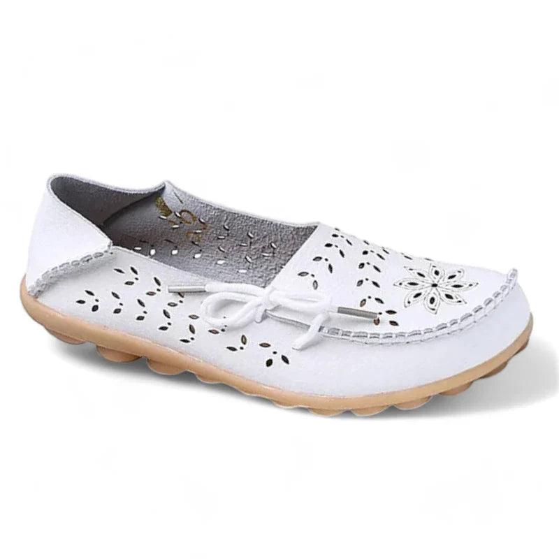 mocassin orthopédique femme ajourés en cuir fendu – Image 6